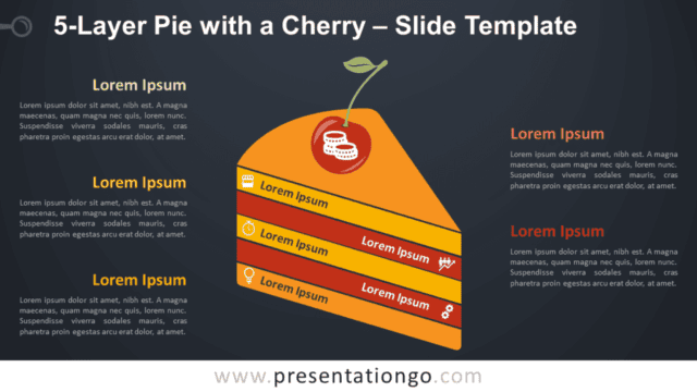 Free 5-Layer Pie with a Cherry Graphics for PowerPoint and Google Slides