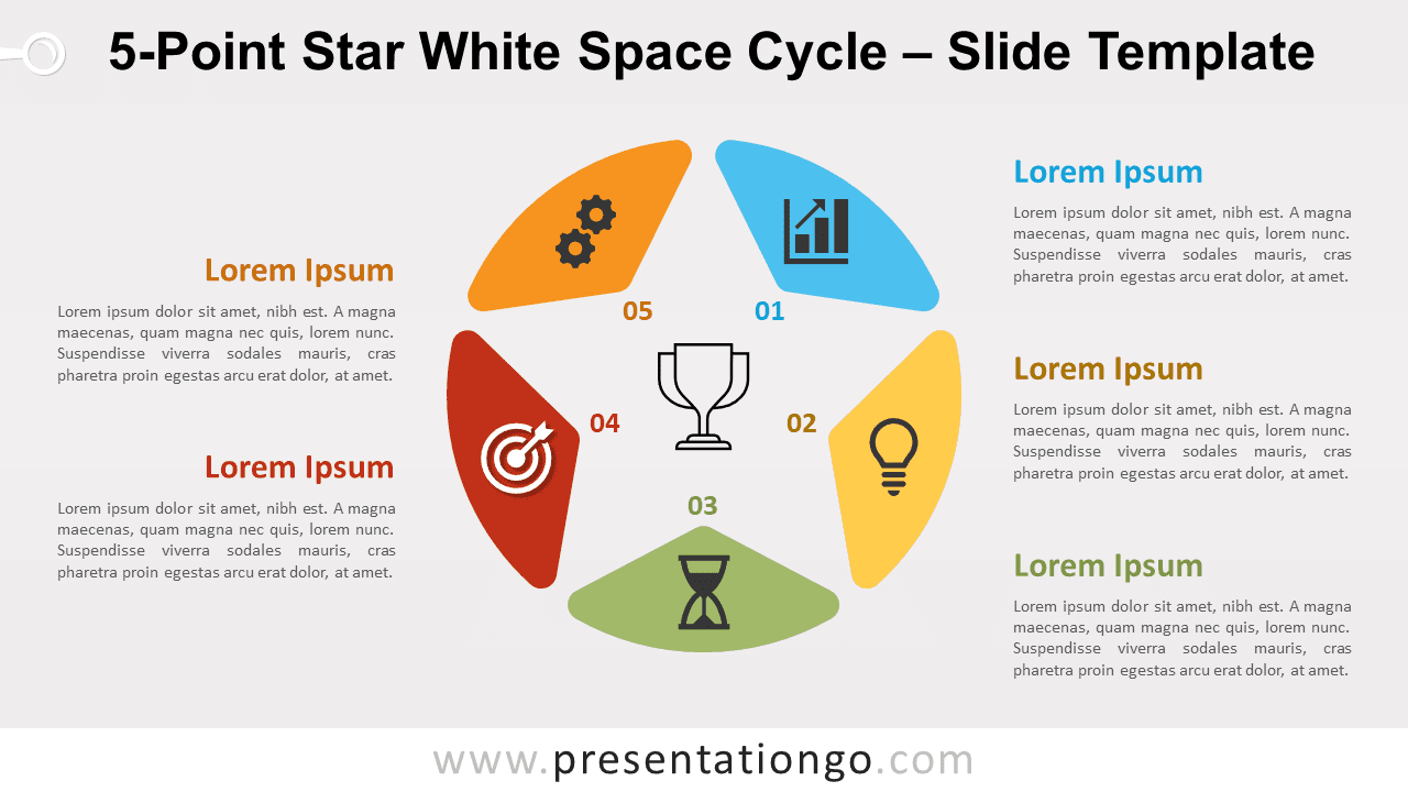 Free 5-Point Star White Space Cycle for PowerPoint and Google Slides