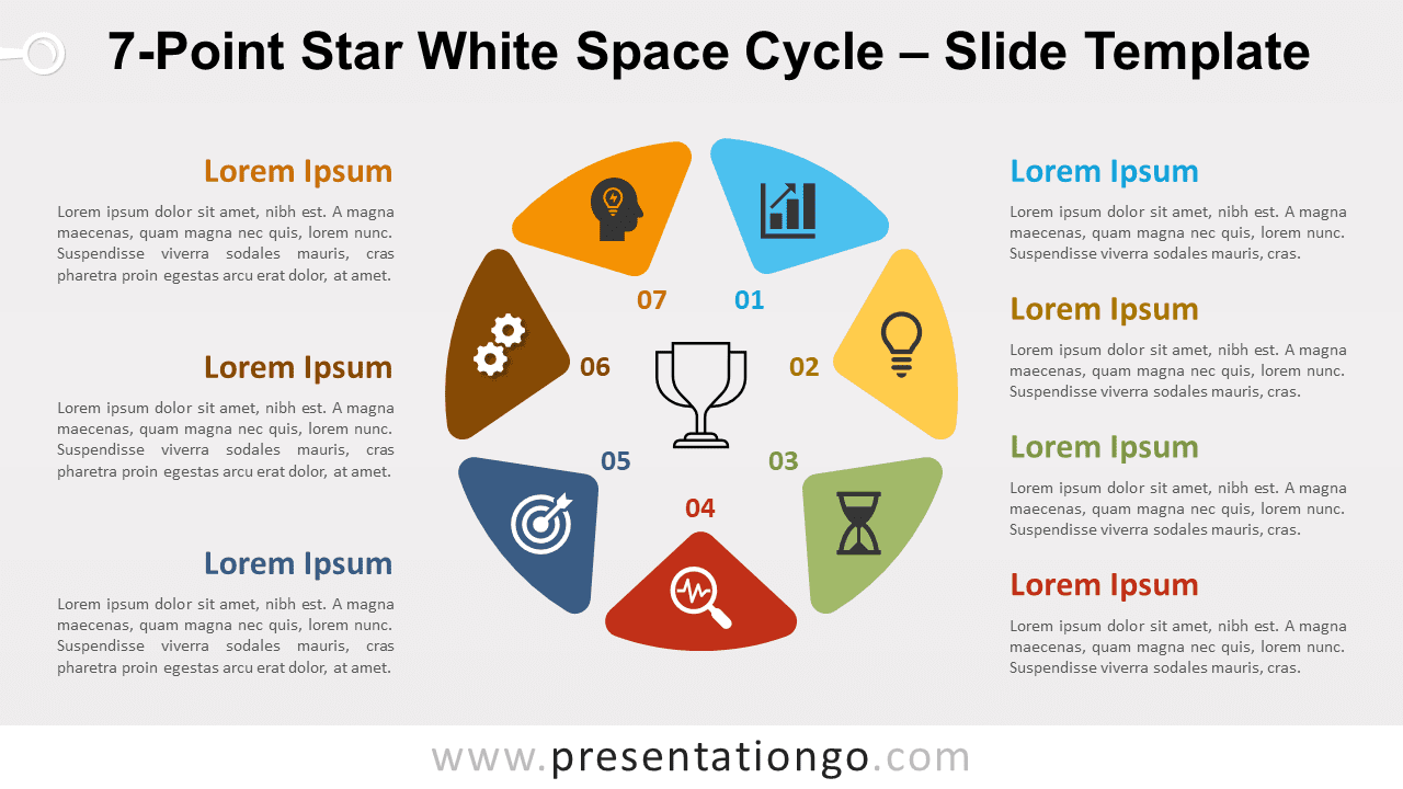 Free 7-Point Star White Space Cycle for PowerPoint and Google Slides