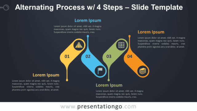Alternating Process with 4 Steps Graphics for PowerPoint and Google Slides Free Alternating Process with 4 Steps Graphics for PowerPoint and Google Slides