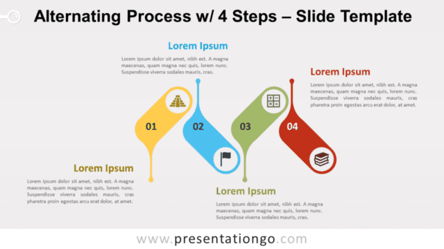 Alternating Process with 4 Steps for PowerPoint and Google Slides Free Alternating Process with 4 Steps for PowerPoint and Google Slides