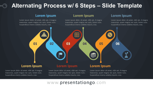 Alternating Process with 6 Steps Graphics for PowerPoint and Google Slides Free Alternating Process with 6 Steps Graphics for PowerPoint and Google Slides