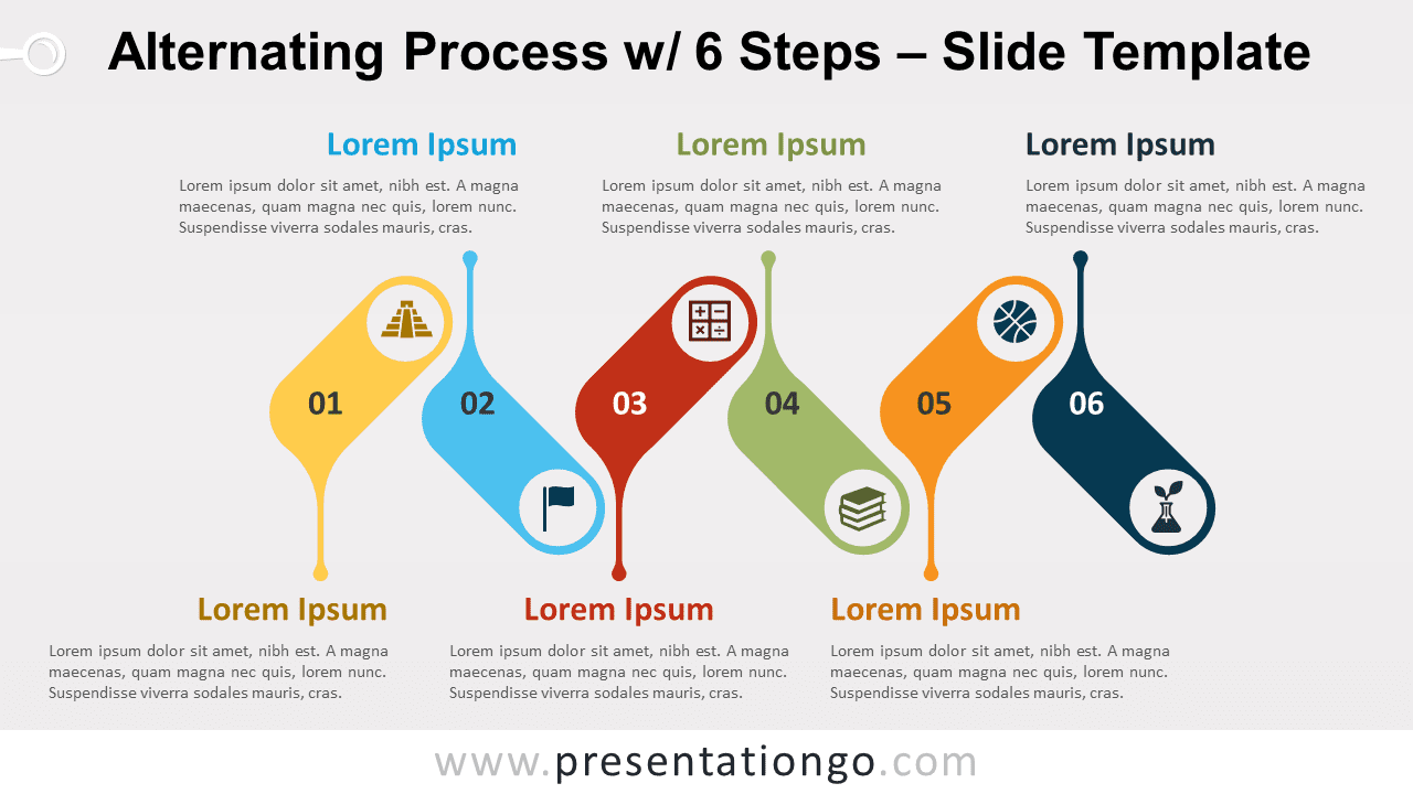 Free Alternating Process with 6 Steps for PowerPoint and Google Slides
