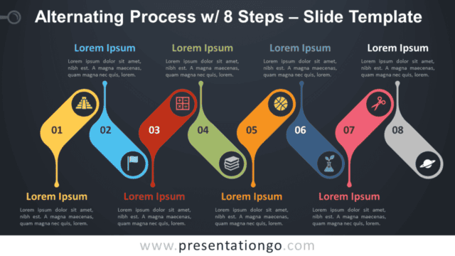 Alternating Process with 8 Steps Graphics for PowerPoint and Google Slides Free Alternating Process with 8 Steps Graphics for PowerPoint and Google Slides
