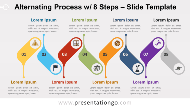 Alternating Process with 8 Steps for PowerPoint and Google Slides Free Alternating Process with 8 Steps for PowerPoint and Google Slides