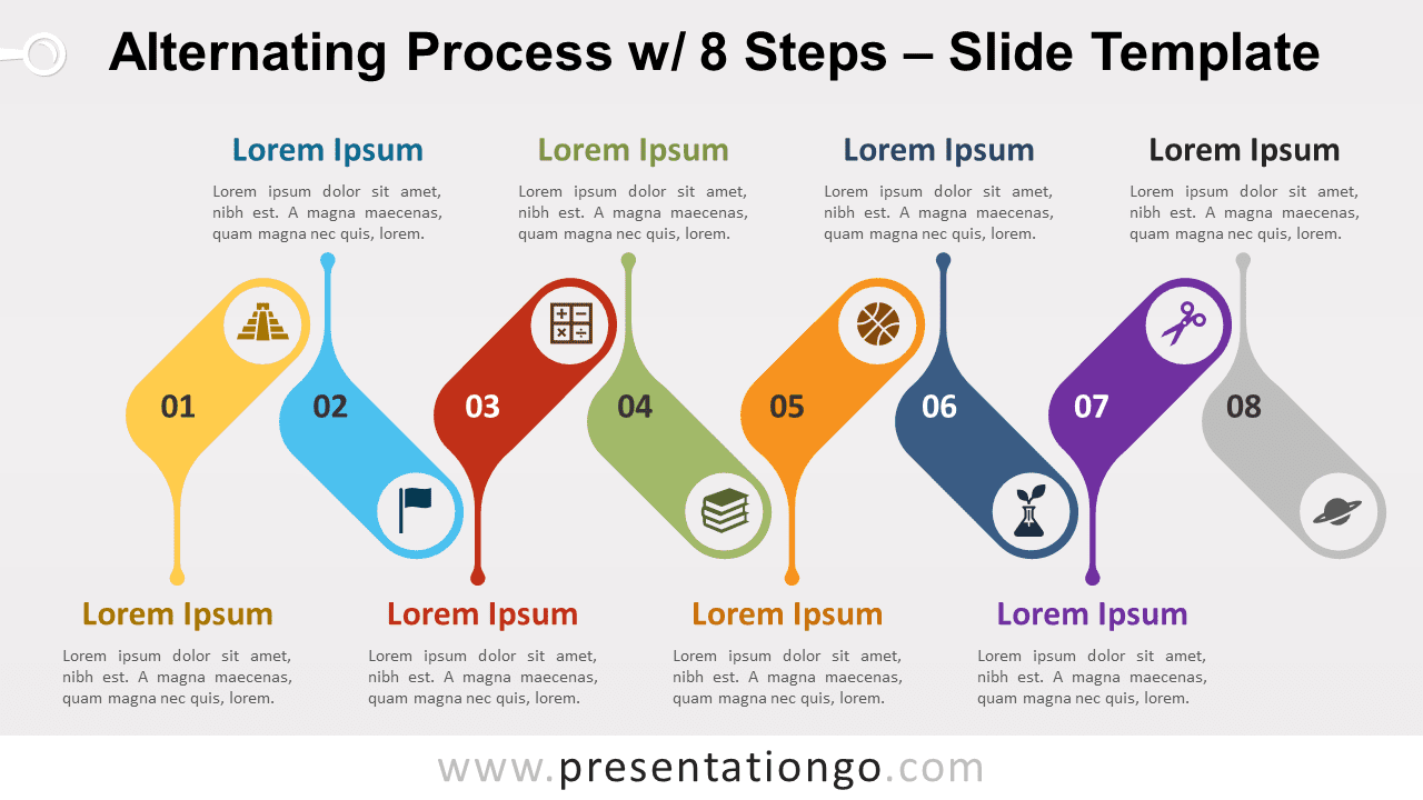 Free Alternating Process with 8 Steps for PowerPoint and Google Slides