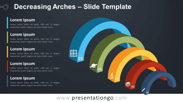 Decreasing Arches Diagram for PowerPoint and Google Slides Free Decreasing Arches Diagram for PowerPoint and Google Slides