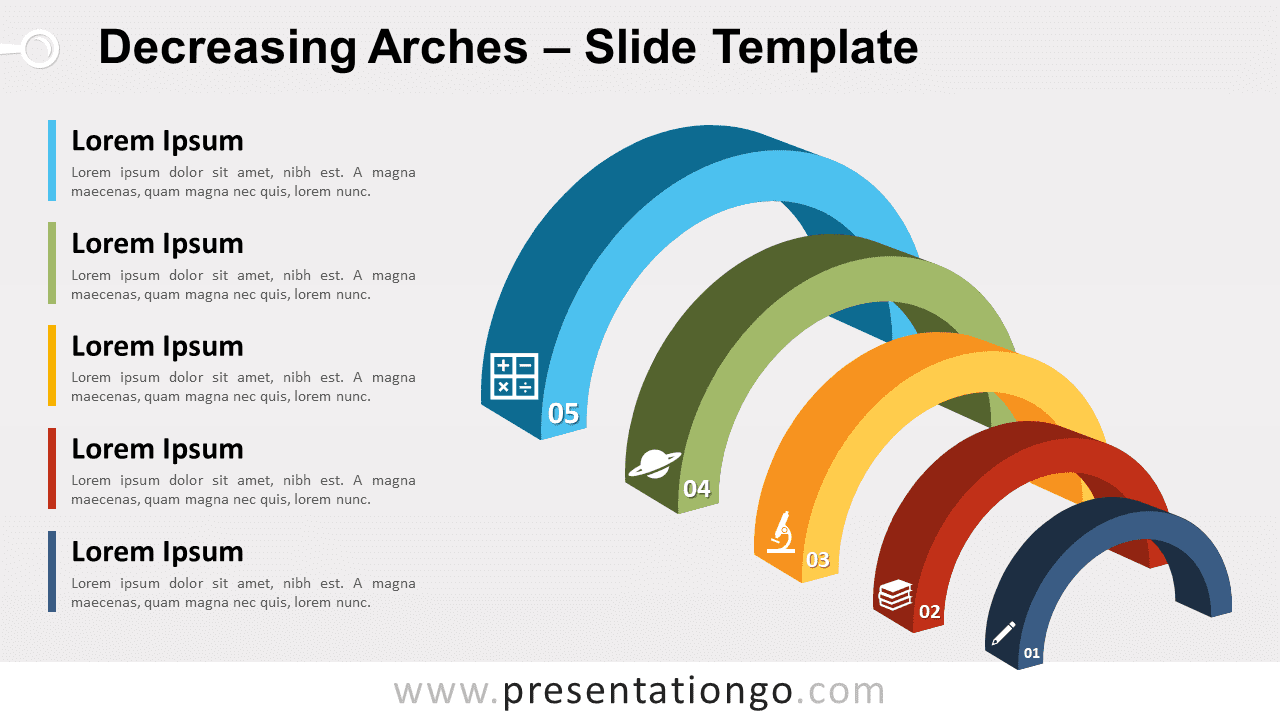 Free Decreasing Arches for PowerPoint and Google Slides