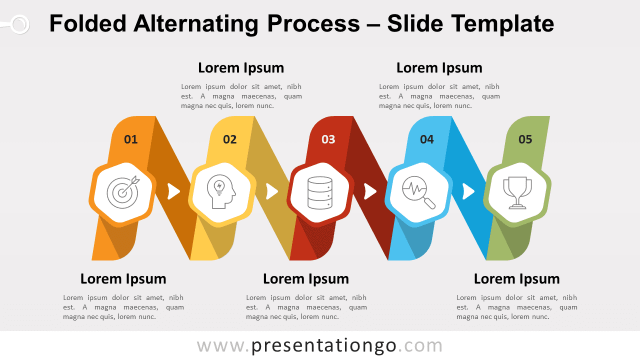 Free Folded Alternating Process for PowerPoint and Google Slides