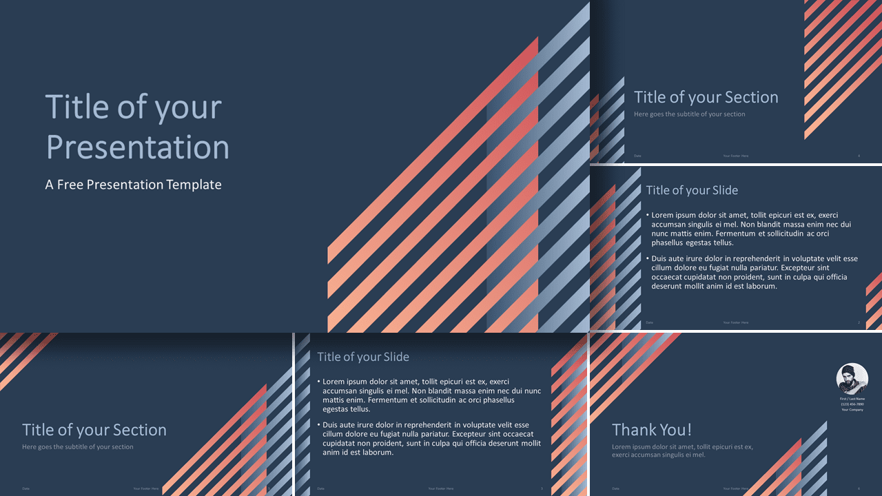 Free Modern Stripes Template for Google Slides and PowerPoint