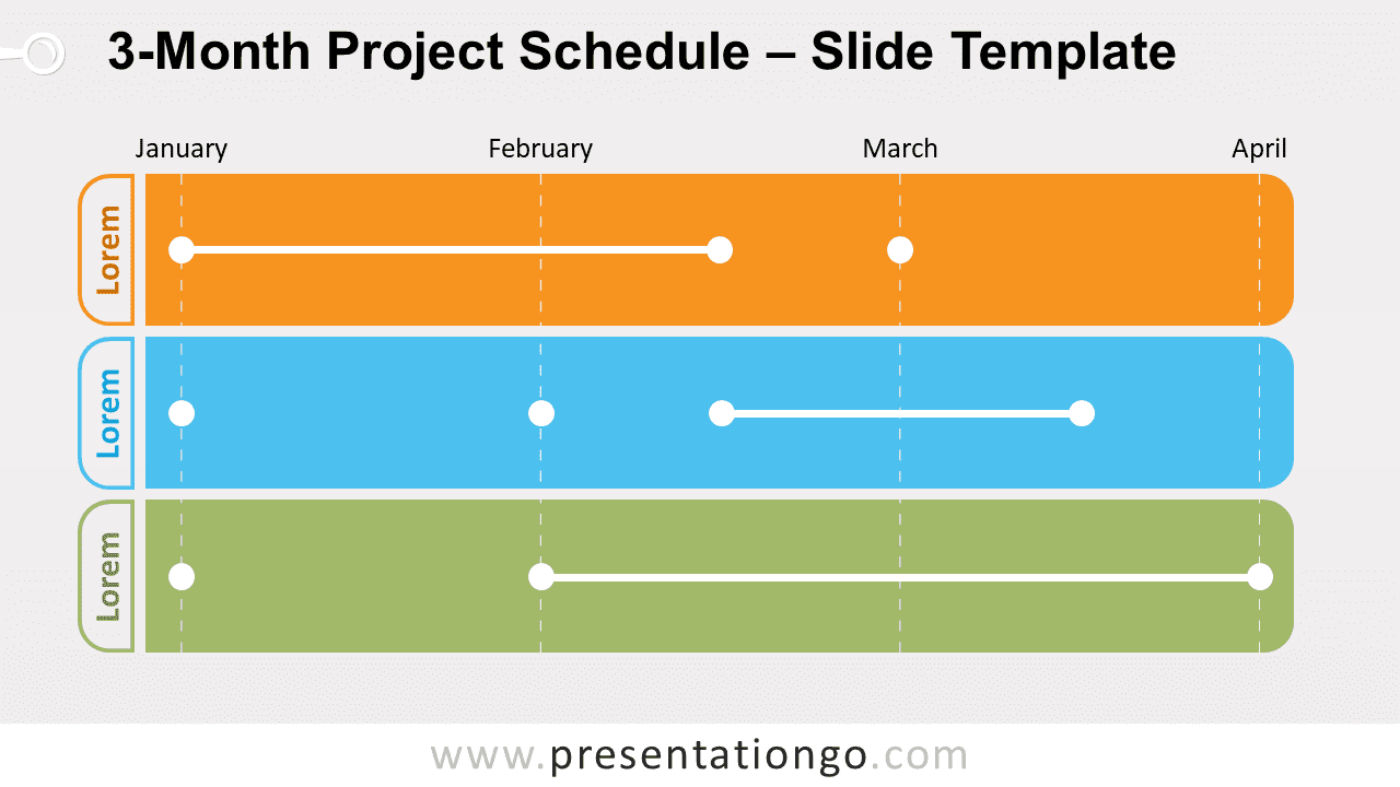 Free 3-Month Project Schedule for PowerPoint and Google Slides