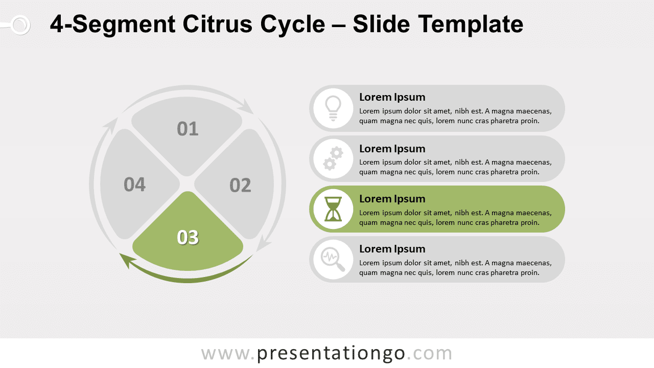 Free 4-Segment Citrus Cycle 3rd for PowerPoint and Google Slides