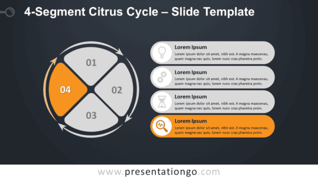 Free 4-Segment Citrus Cycle 4th Step for PowerPoint and Google Slides