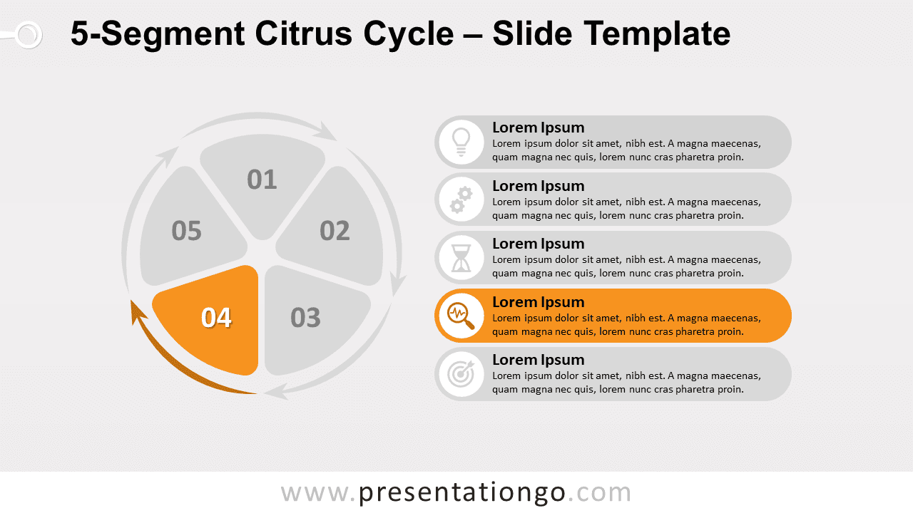 Free 5-Segment Citrus Cycle 4th for PowerPoint and Google Slides