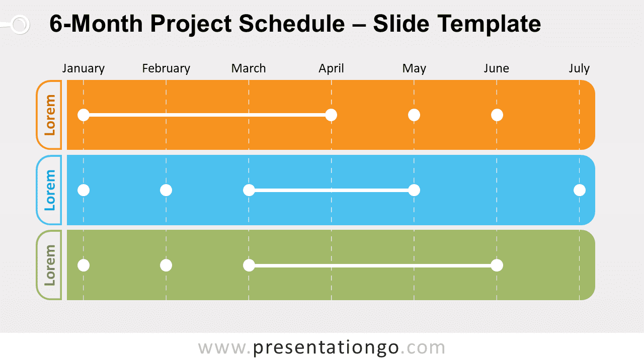 Free 6-Month Project Schedule for PowerPoint and Google Slides