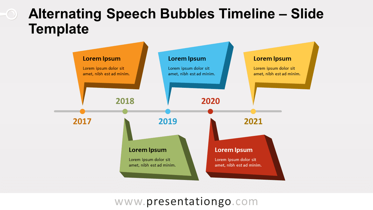 Free Alternating Speech Bubbles Timeline for PowerPoint and Google Slides