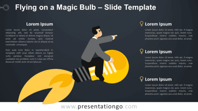 Flying on a Magic Bulb Graphics for PowerPoint and Google Slides Free Flying on a Magic Bulb Graphics for PowerPoint and Google Slides