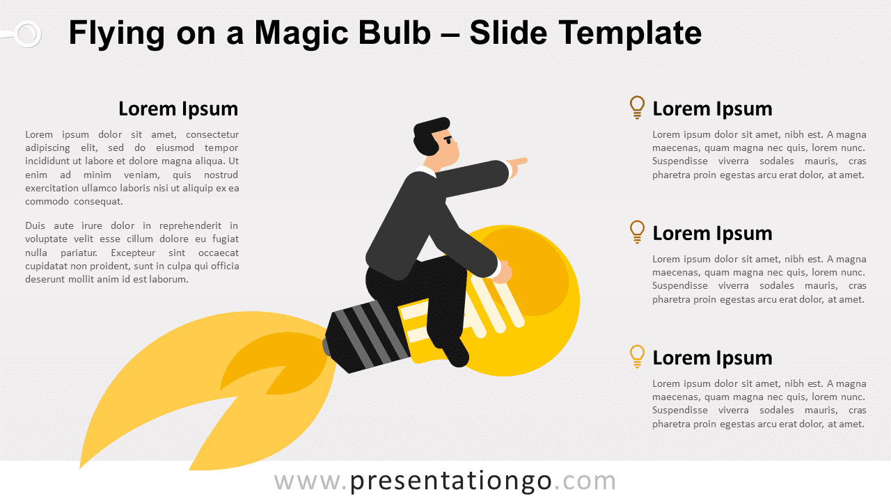 Free Flying on a Magic Bulb for PowerPoint and Google Slides