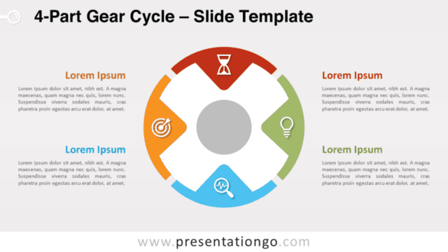 4-Part Gear Cycle for PowerPoint and Google Slides Free 4-Part Gear Cycle for PowerPoint and Google Slides