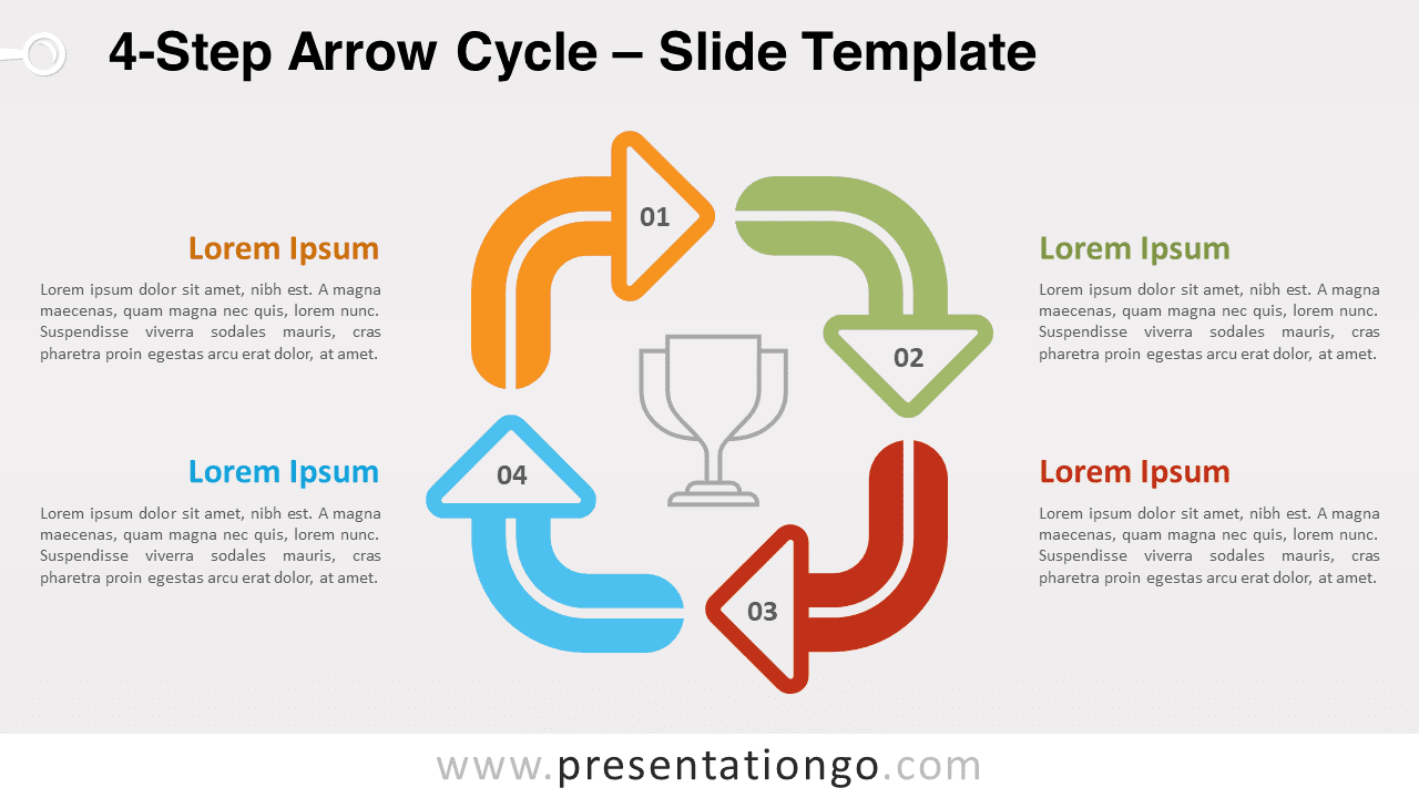 Free 4-Step Arrow Cycle for PowerPoint and Google Slides