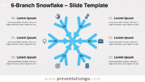 Free 6-Branch Snowflake for PowerPoint and Google Slides