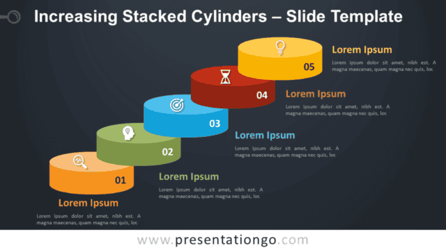 Increasing Stacked Cylinders Graphics for PowerPoint and Google Slides Free Increasing Stacked Cylinders Graphics for PowerPoint and Google Slides