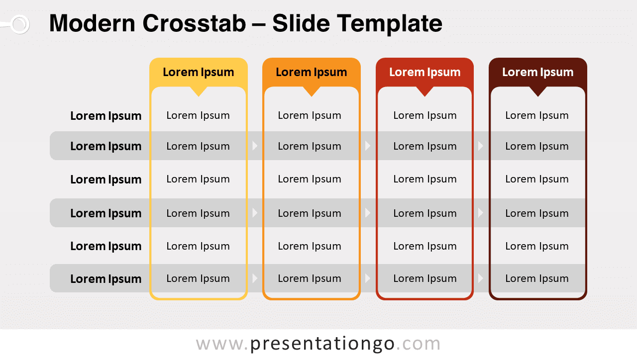 Free Modern Crosstab for PowerPoint and Google Slides