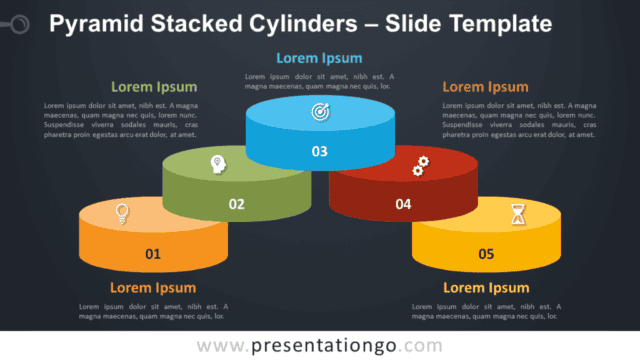 Free Pyramid Stacked Cylinders Graphics for PowerPoint and Google Slides