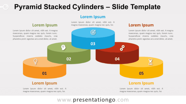 Free Pyramid Stacked Cylinders for PowerPoint and Google Slides