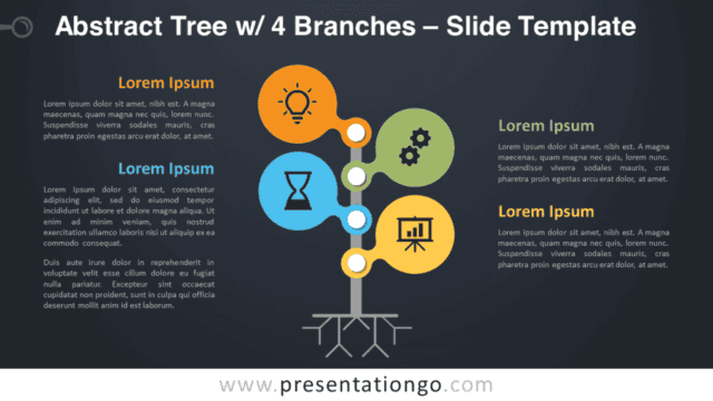 Abstract Tree with 4 Branches Graphics for PowerPoint and Google Slides Free Abstract Tree with 4 Branches Graphics for PowerPoint and Google Slides