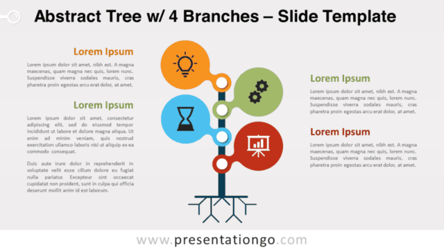 Abstract Tree with 4 Branches for PowerPoint and Google Slides Free Abstract Tree with 4 Branches for PowerPoint and Google Slides