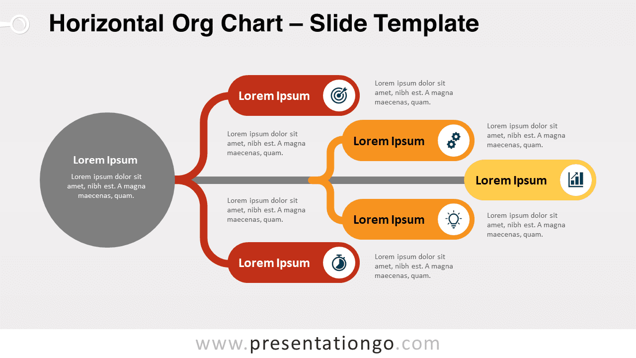 Free Horizontal Org Chart for PowerPoint and Google Slides