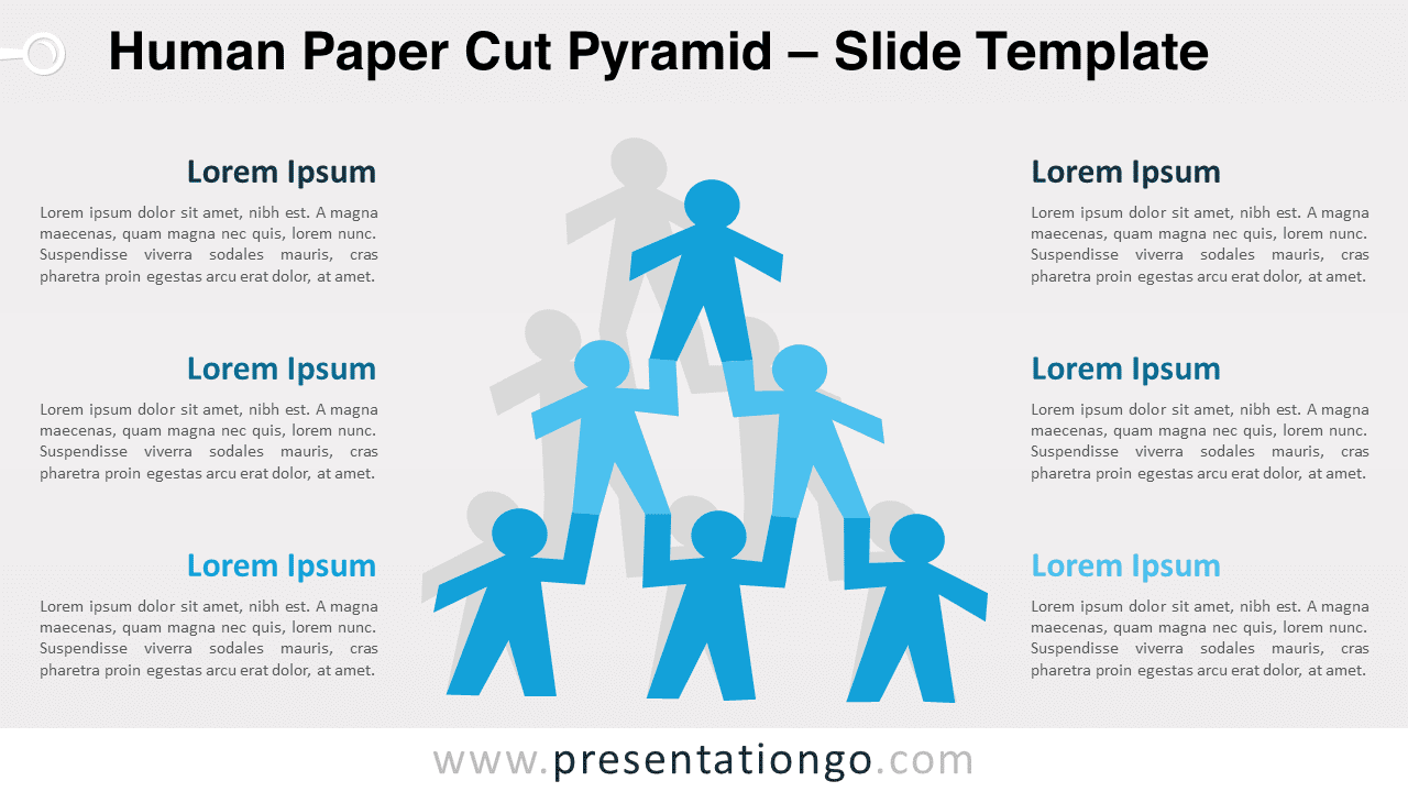 Free Human Paper Cut Pyramid for PowerPoint and Google Slides