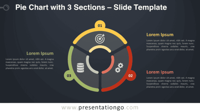Free Pie Chart with 3 Sections Diagram for PowerPoint and Google Slides