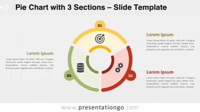 Free Pie Chart with 3 Sections for PowerPoint and Google Slides