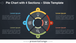 Pie Chart with 4 Sections Diagram for PowerPoint and Google Slides Free Pie Chart with 4 Sections Diagram for PowerPoint and Google Slides