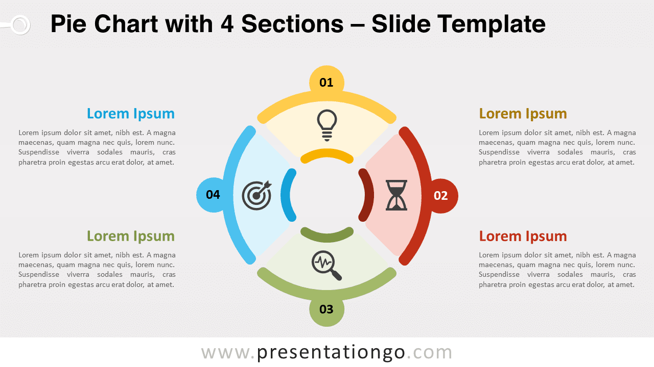Free Pie Chart with 4 Sections for PowerPoint and Google Slides