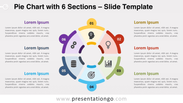 Pie Char with 6 Sections for PowerPoint and Google Slides Free Pie Char with 6 Sections for PowerPoint and Google Slides
