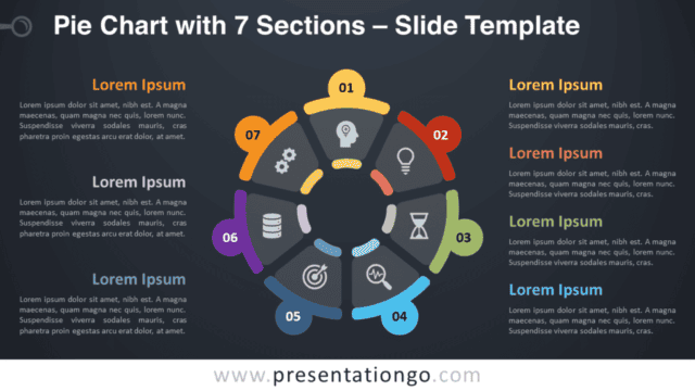 Free Pie Chart with 7 Sections Diagram for PowerPoint and Google Slides