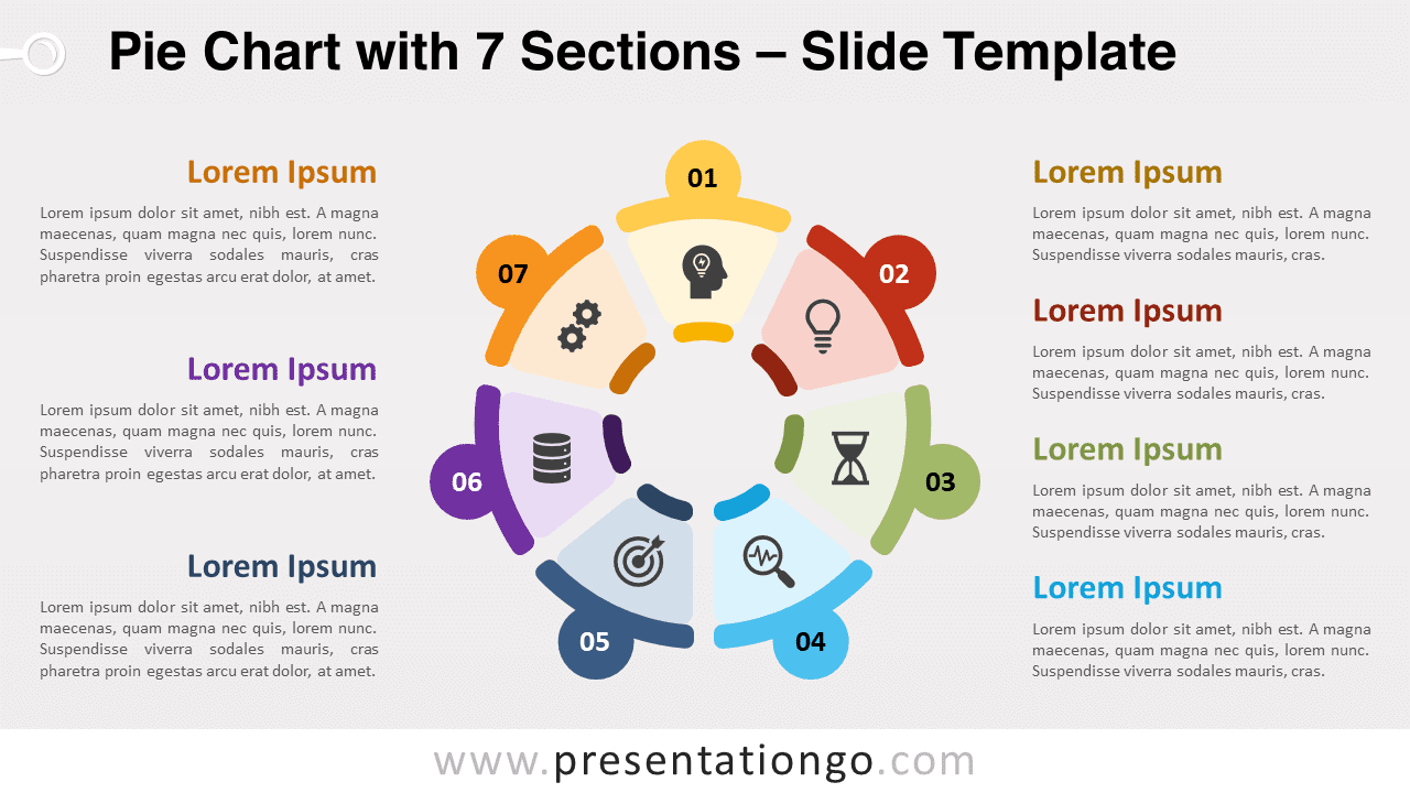 Free Pie Chart with 7 Sections for PowerPoint and Google Slides