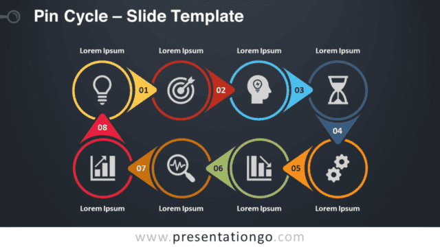 Free Pin Cycle Timeline for PowerPoint and Google Slides