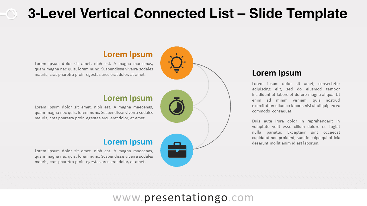 Free 3-Level Vertical Connected List for PowerPoint and Google Slides