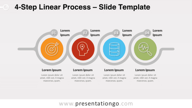4-Step Linear Process for PowerPoint and Google Slides Free 4-Step Linear Process for PowerPoint and Google Slides