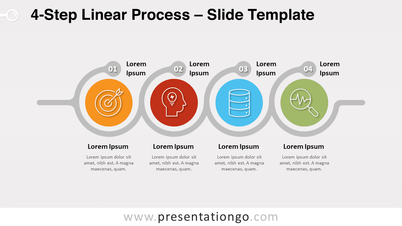 Free 4-Step Linear Process for PowerPoint and Google Slides