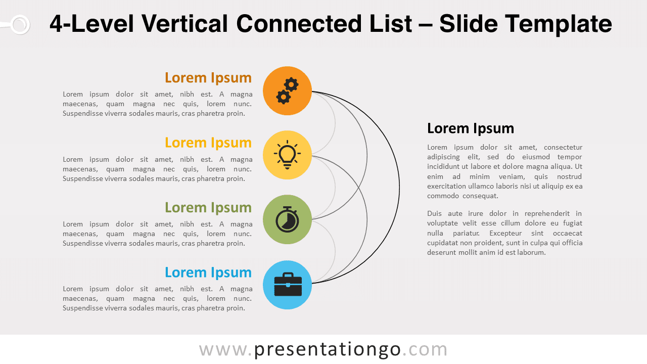 Free 4-Level Vertical Connected List for PowerPoint and Google Slides