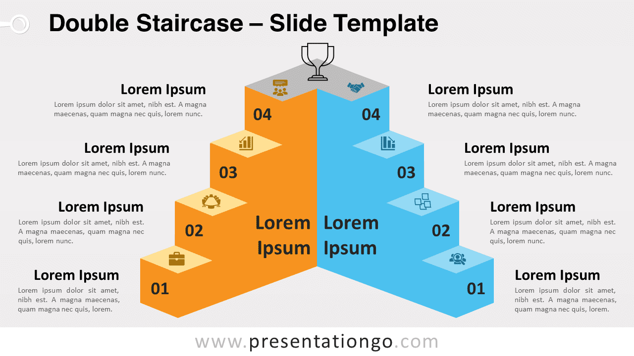 Free Double Staircase for PowerPoint and Google Slides