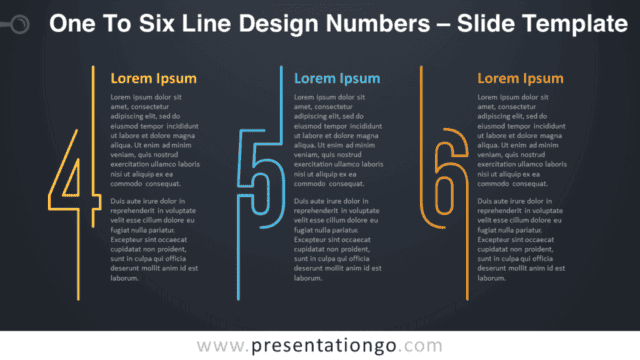 Four to Six Line Design Numbers Graphics for PowerPoint and Google Slides Free Four to Six Line Design Numbers Graphics for PowerPoint and Google Slides