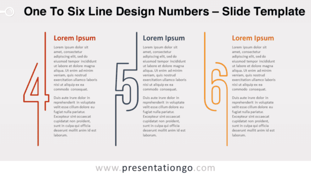 Four to Six Line Design Numbers for PowerPoint and Google Slides Free Four to Six Line Design Numbers for PowerPoint and Google Slides