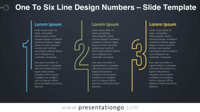 One to Three Line Design Numbers Graphics for PowerPoint and Google Slides Free One to Three Line Design Numbers Graphics for PowerPoint and Google Slides