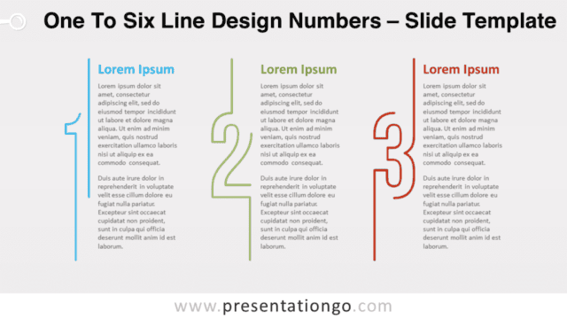 One to Three Line Design Numbers for PowerPoint and Google Slides Free One to Three Line Design Numbers for PowerPoint and Google Slides